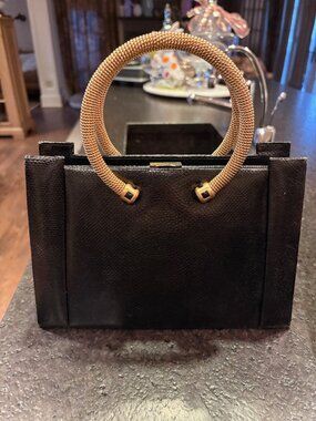Finesse La Model Leather Top Handle Purse
